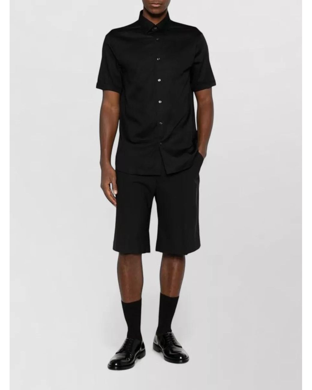 Emporio Armani Black Short-Sleeve Polo Shirt for men