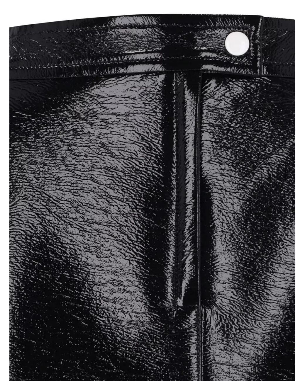 Courreges Black Faux Leather A-Line Mini Skirt