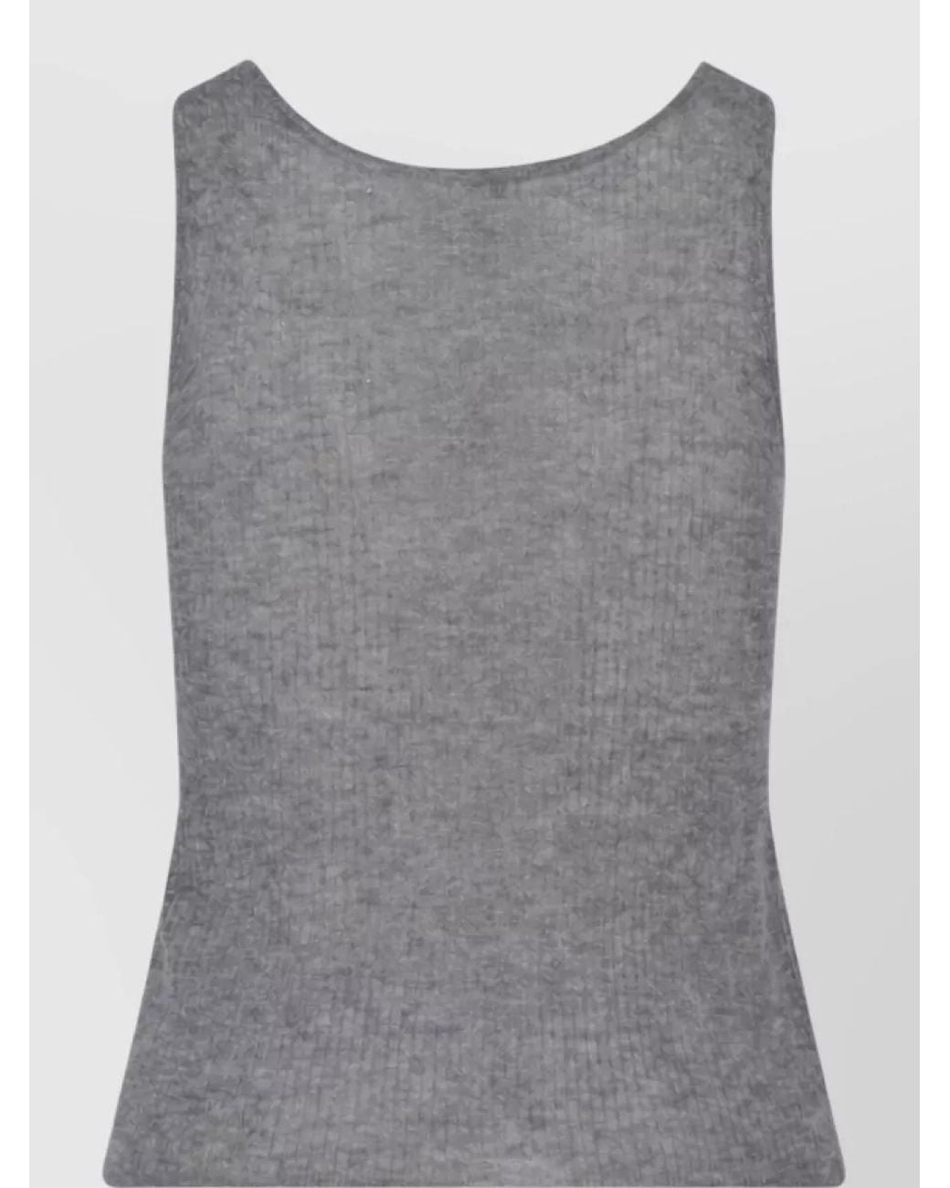 Aspesi Gray Long-Sleeve Knitted Top
