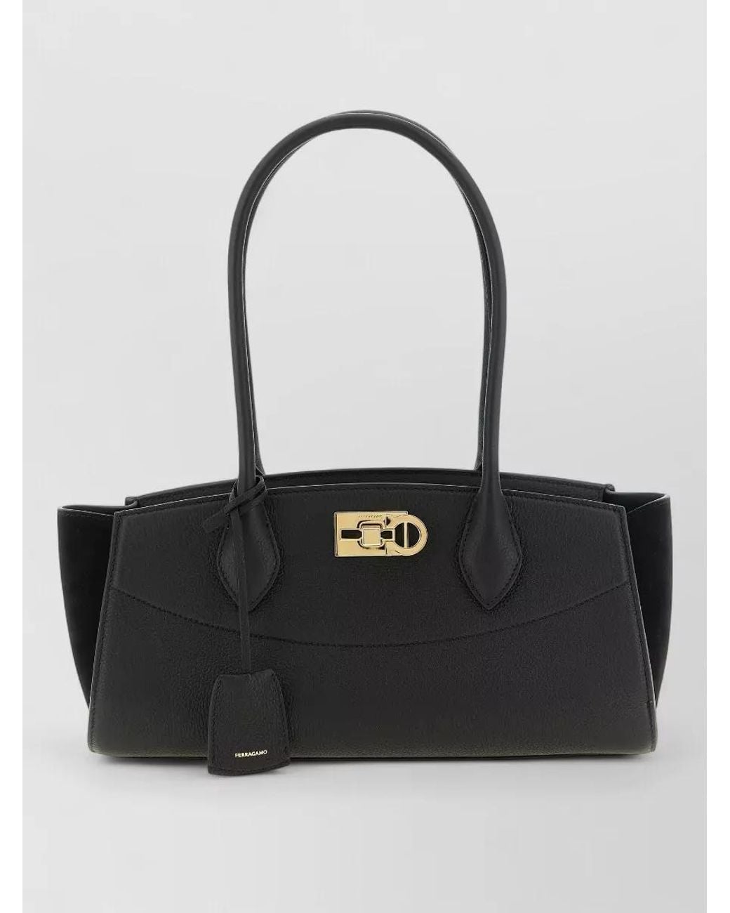 Ferragamo Black The Studio Soft Medium Leather Tote Bag