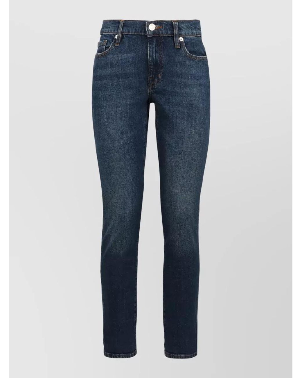 FRAME Blue Mid-Rise Slim-Fit Boyfriend Jeans