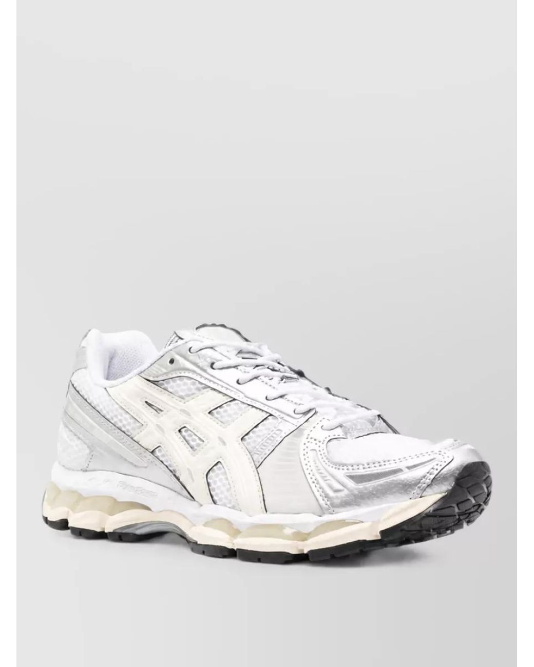 Asics White Textile Lace-Up Sneakers