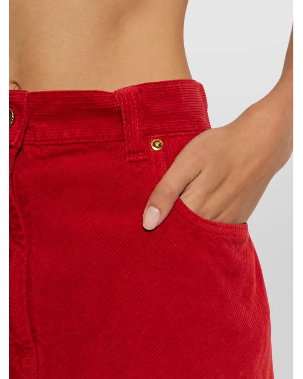 Versace Red Denim Mini Skirt