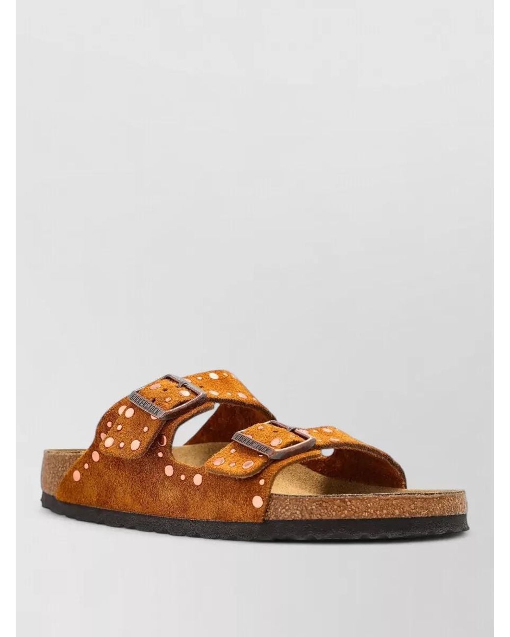 Birkenstock Brown Suede Leather Studded Sandals