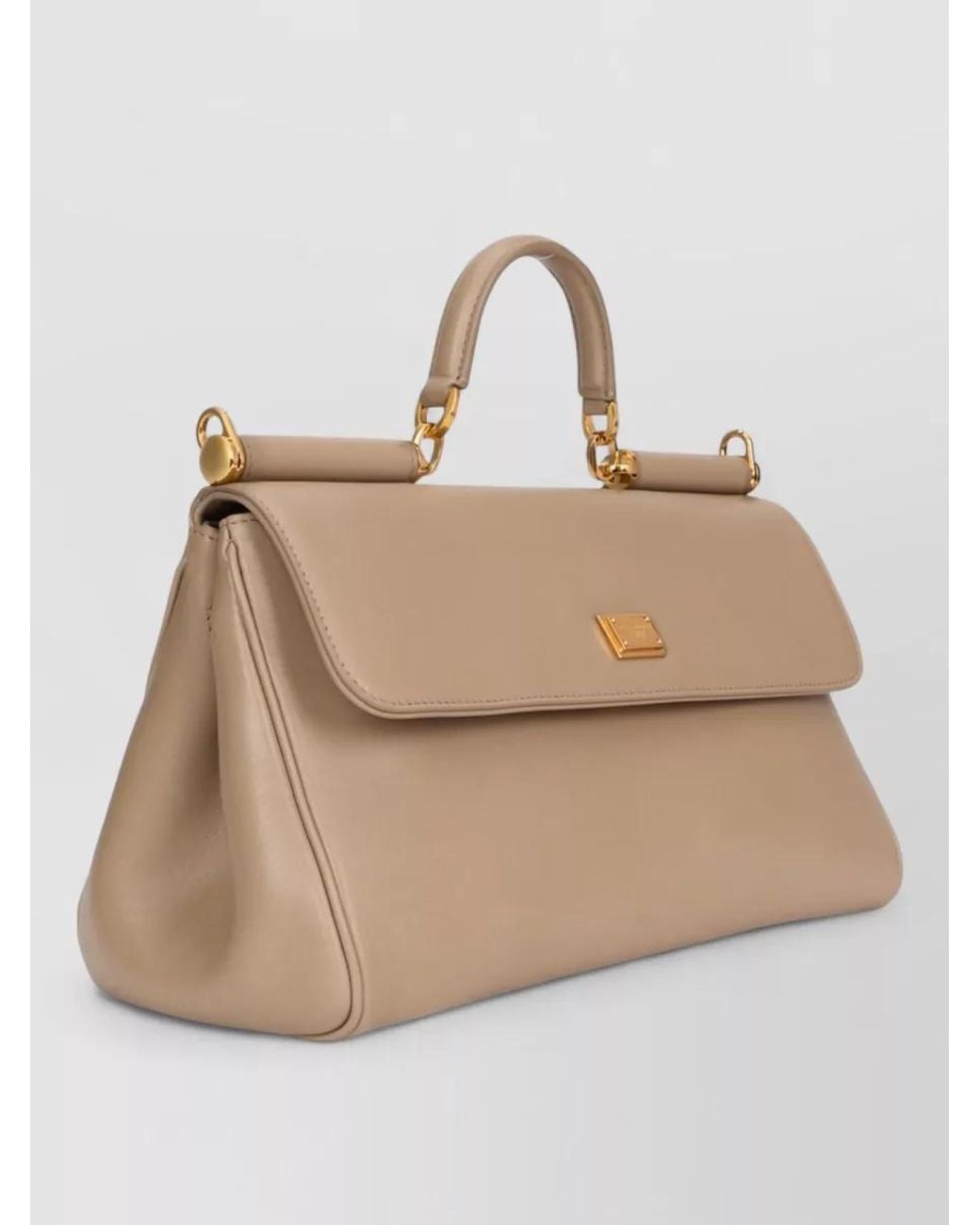 Dolce & Gabbana Natural My Sicily Calfskin Shoulder Bag