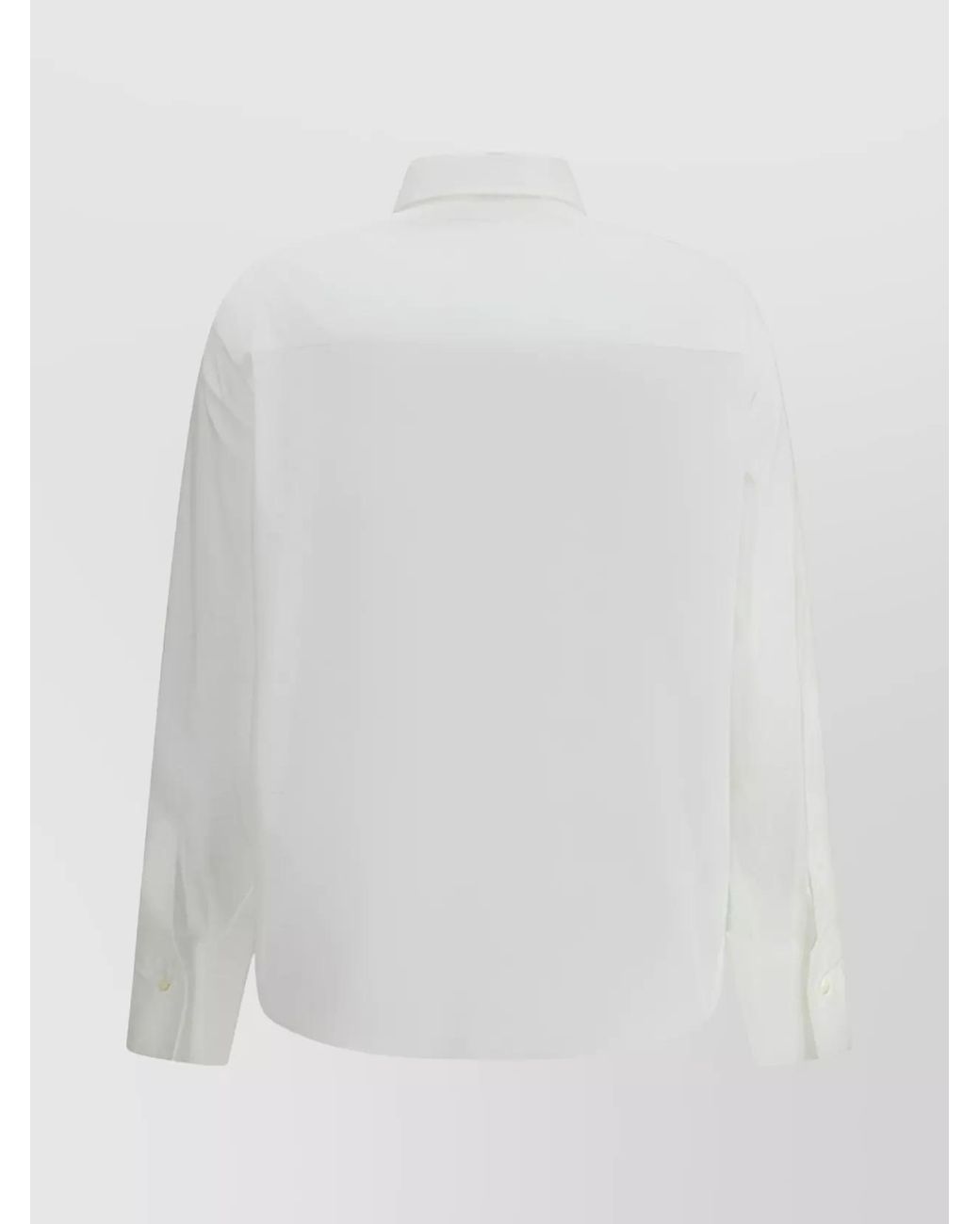 Brunello Cucinelli White Cotton Blend Shirt With Embellished Trim