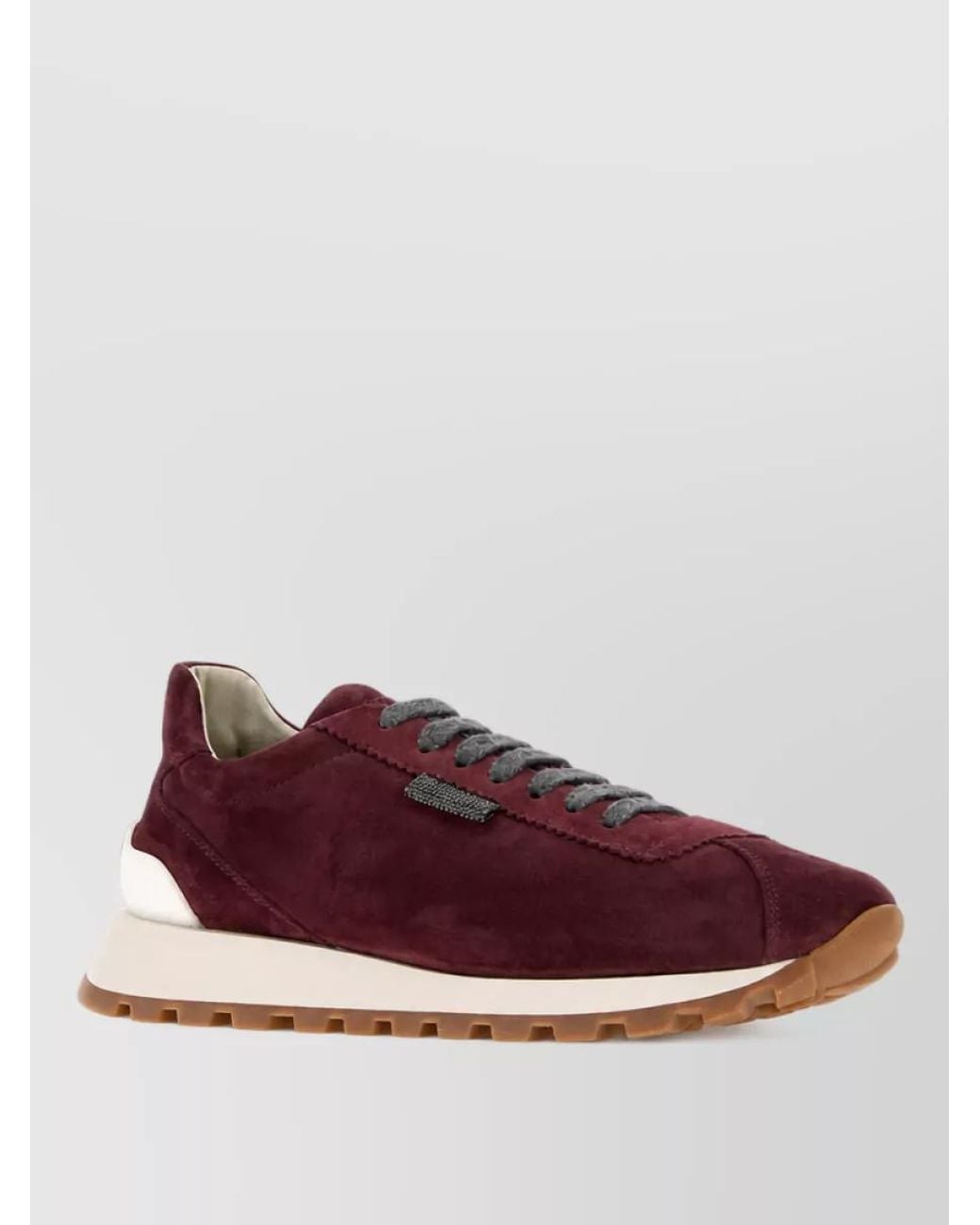 Brunello Cucinelli Brown Suede Lace-Up Sneakers