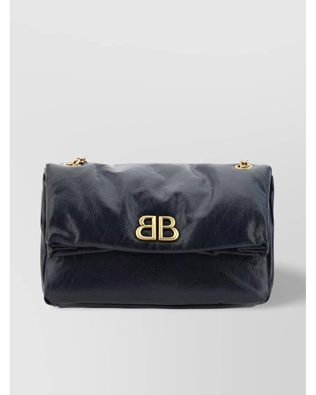 Balenciaga Blue Monaco Small Leather Shoulder Bag