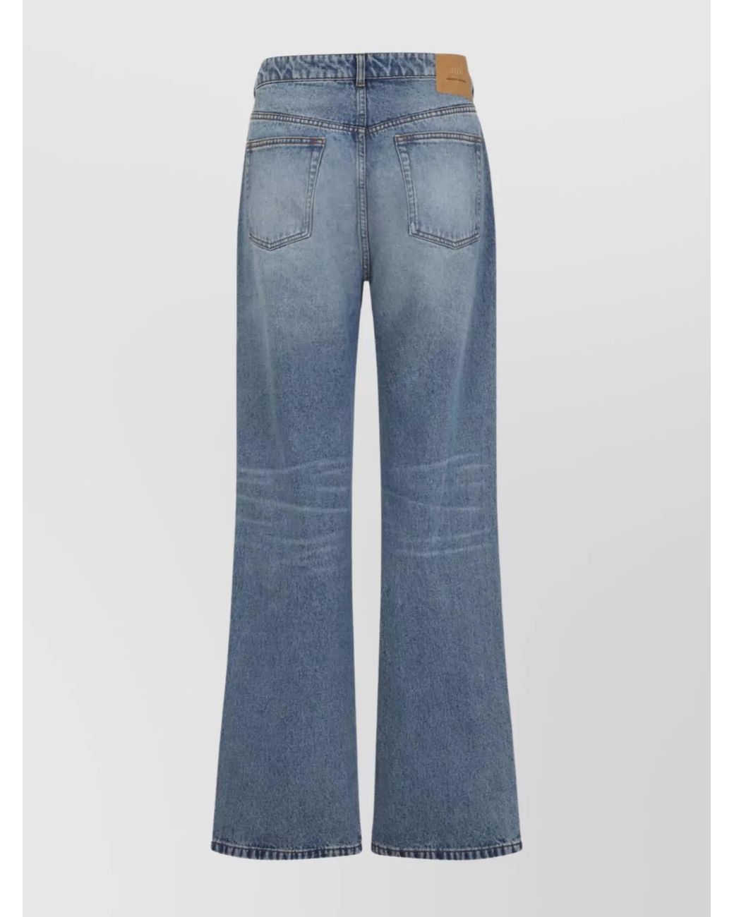 AMI Blue Denim Wide-Leg Jeans for men