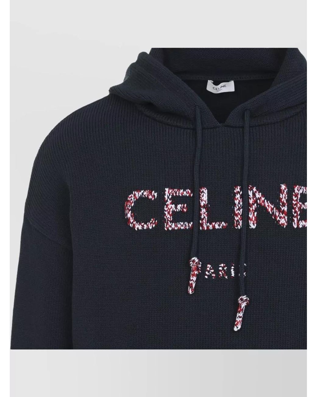 Céline Blue Knit Hoodie for men
