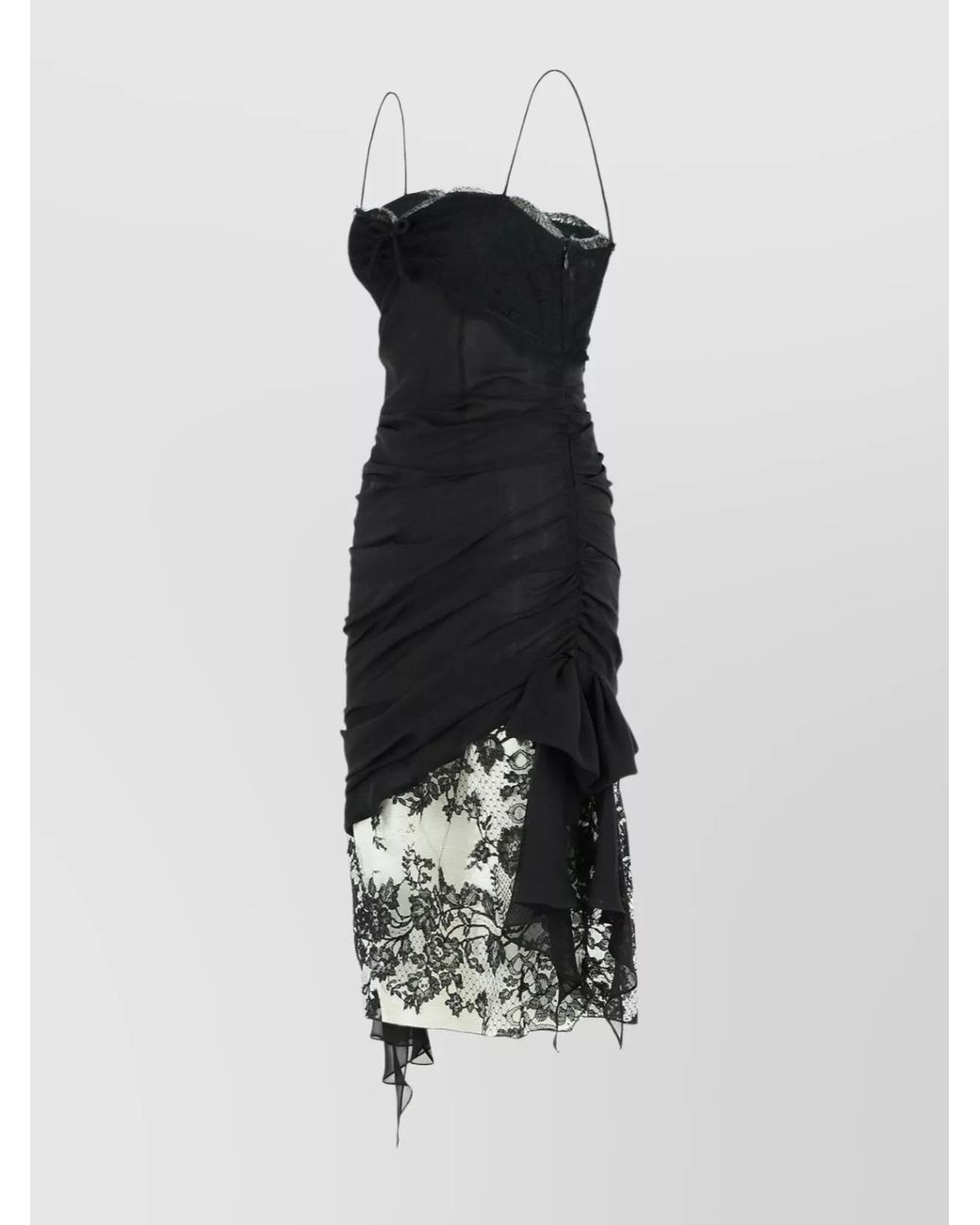 Alessandra Rich White Silk Midi Dress