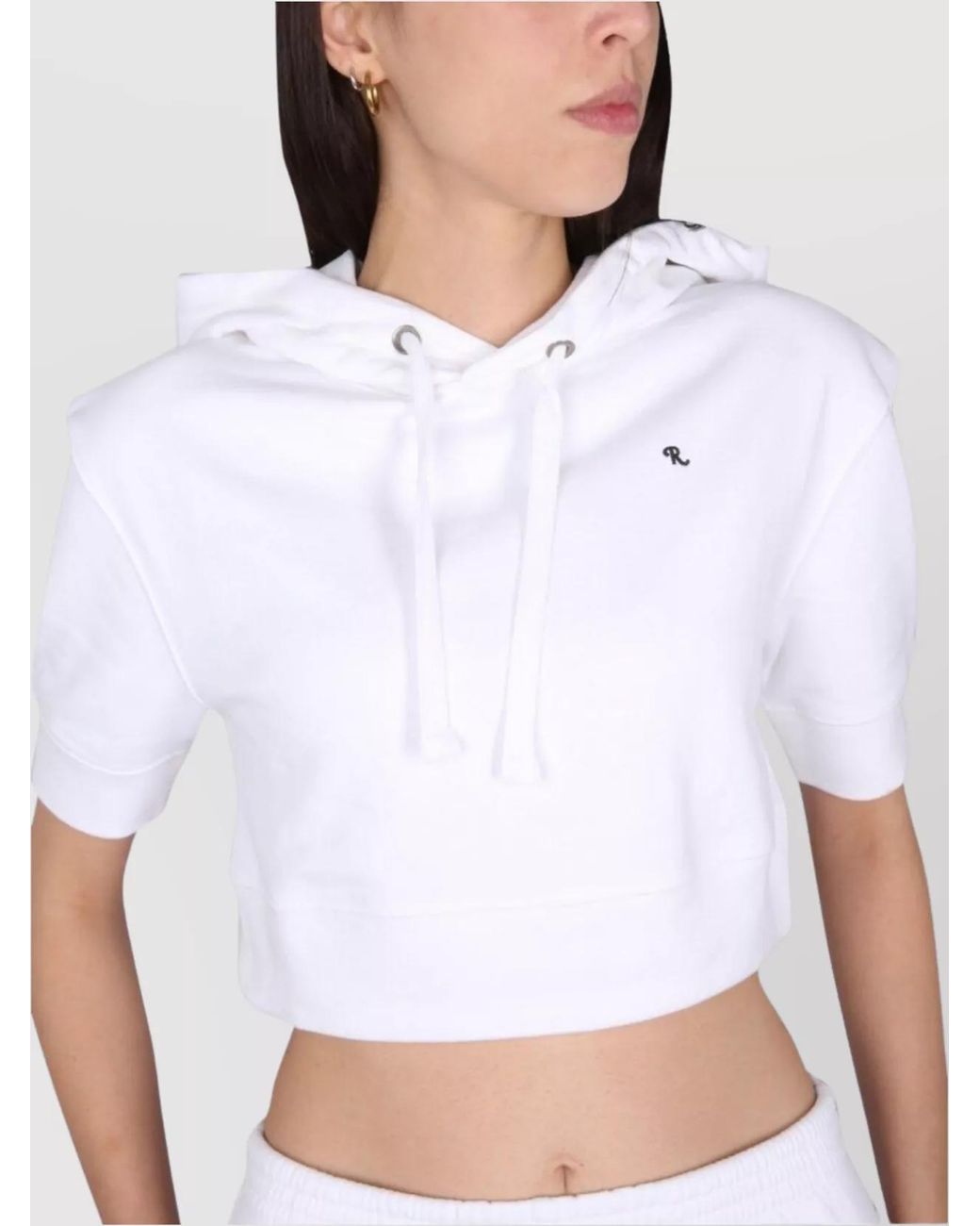 Raf Simons White Cotton Hooded Sweatshirt