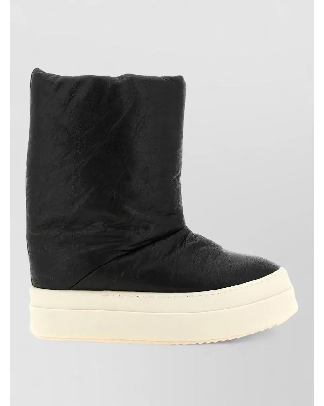Rick Owens Black Leather Mega Bumper Lunar Hi-Top Sneakers for men