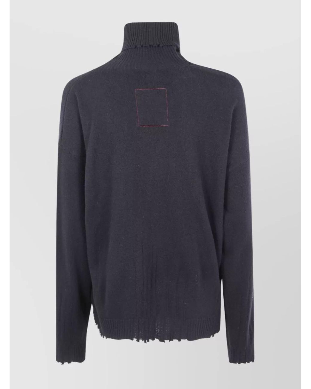 Uma Wang Blue Wool Ribbed Turtleneck Jumper