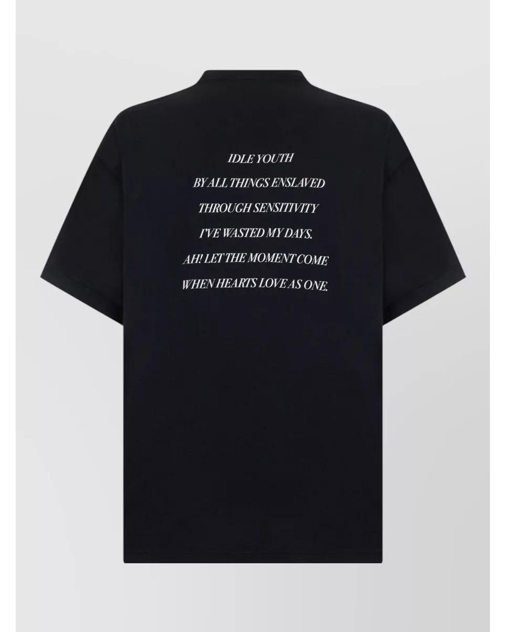 Balenciaga Black Oversized Cotton Graphic T-Shirt for men
