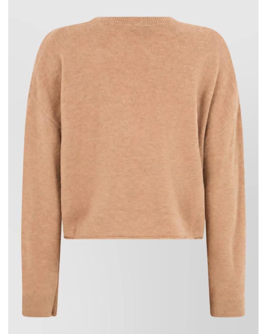 Autry Blue Wool Cashmere Cropped Crew Neck Sweater
