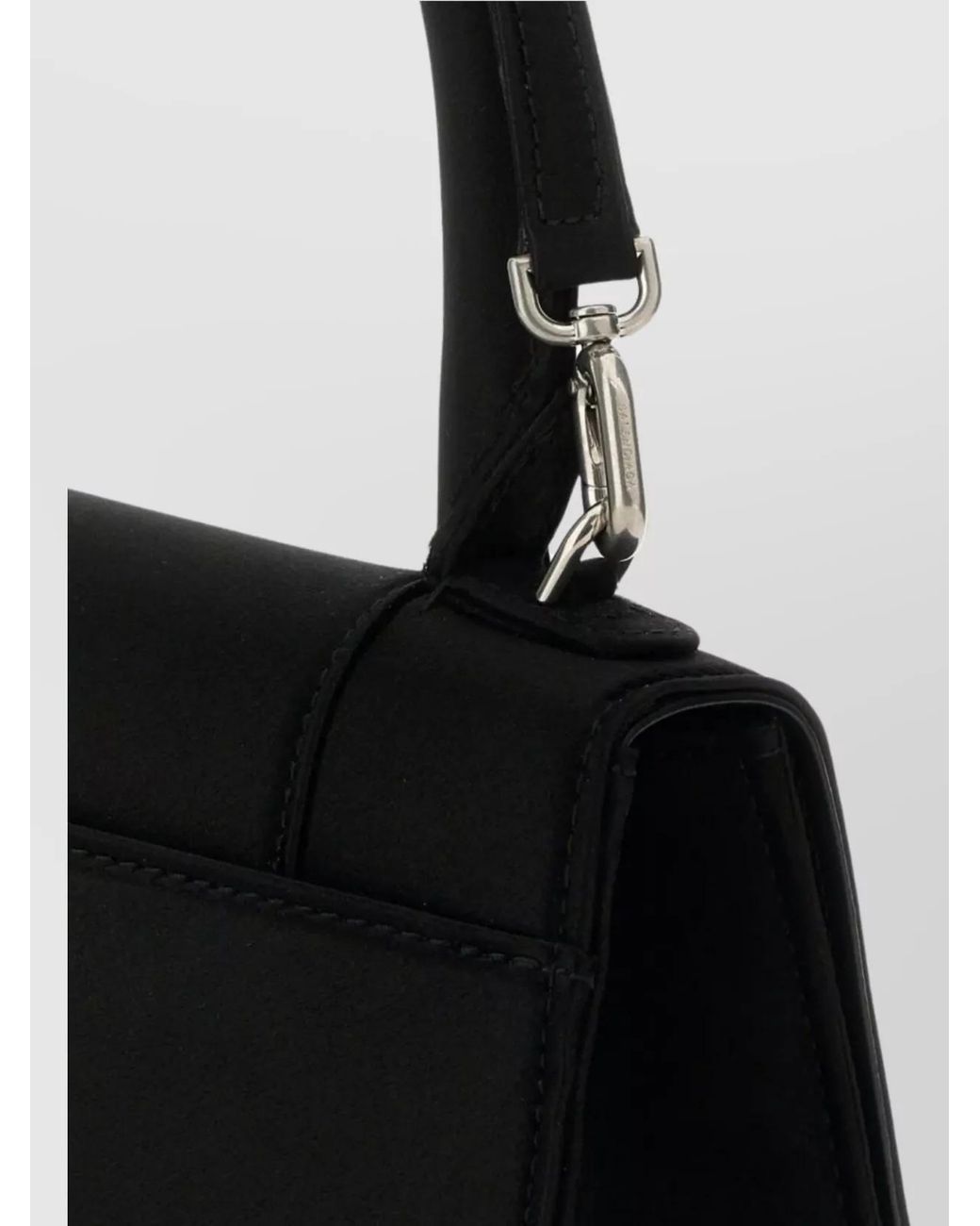 Balenciaga Black Hourglass Small Satin Shoulder Bag