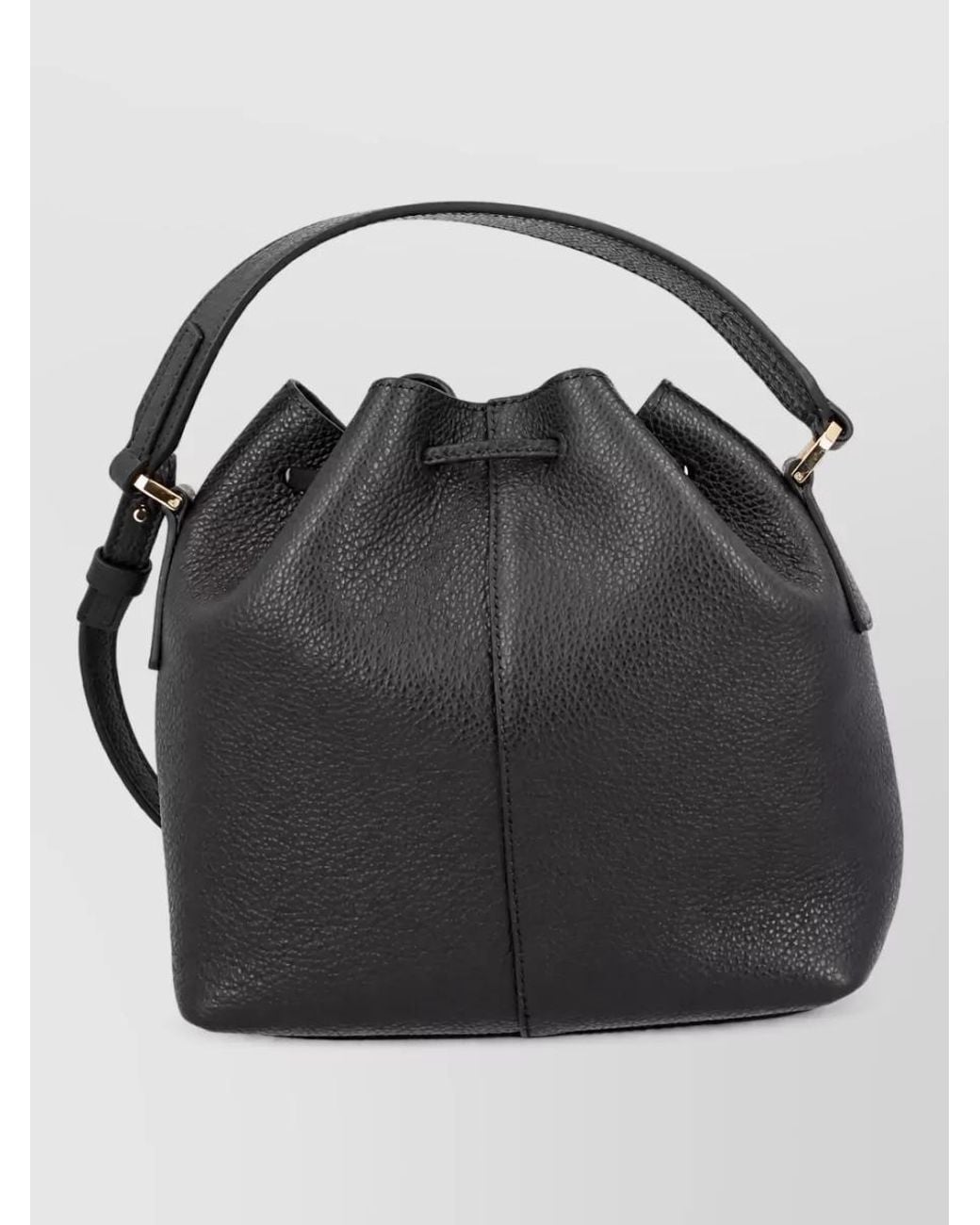 Ferragamo Black Calf Leather Bucket Bag
