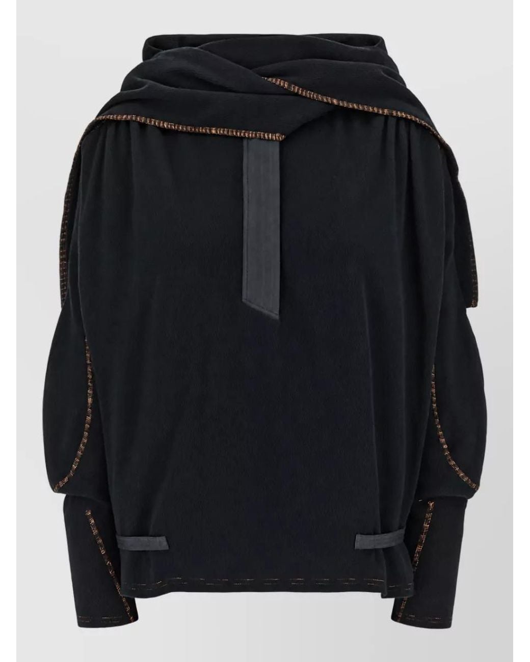 Kiko Kostadinov Black Cotton Draped Hood Sweater