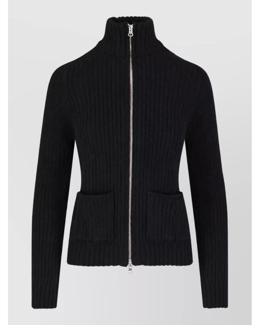 GIMAGUAS Black Wool Crewneck Fitted Jacket