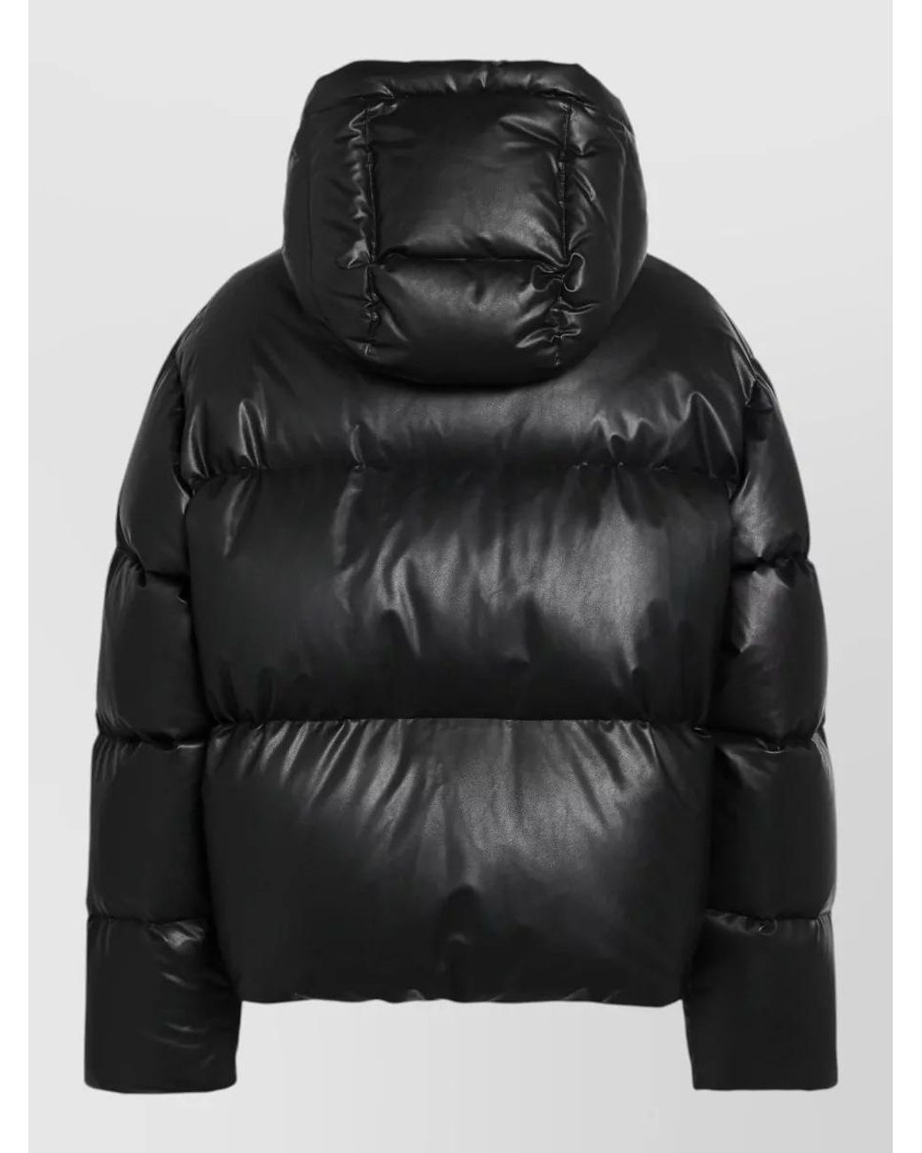 MM6 by Maison Margiela Black Lacquered Quilted Down Hooded Jacket for men