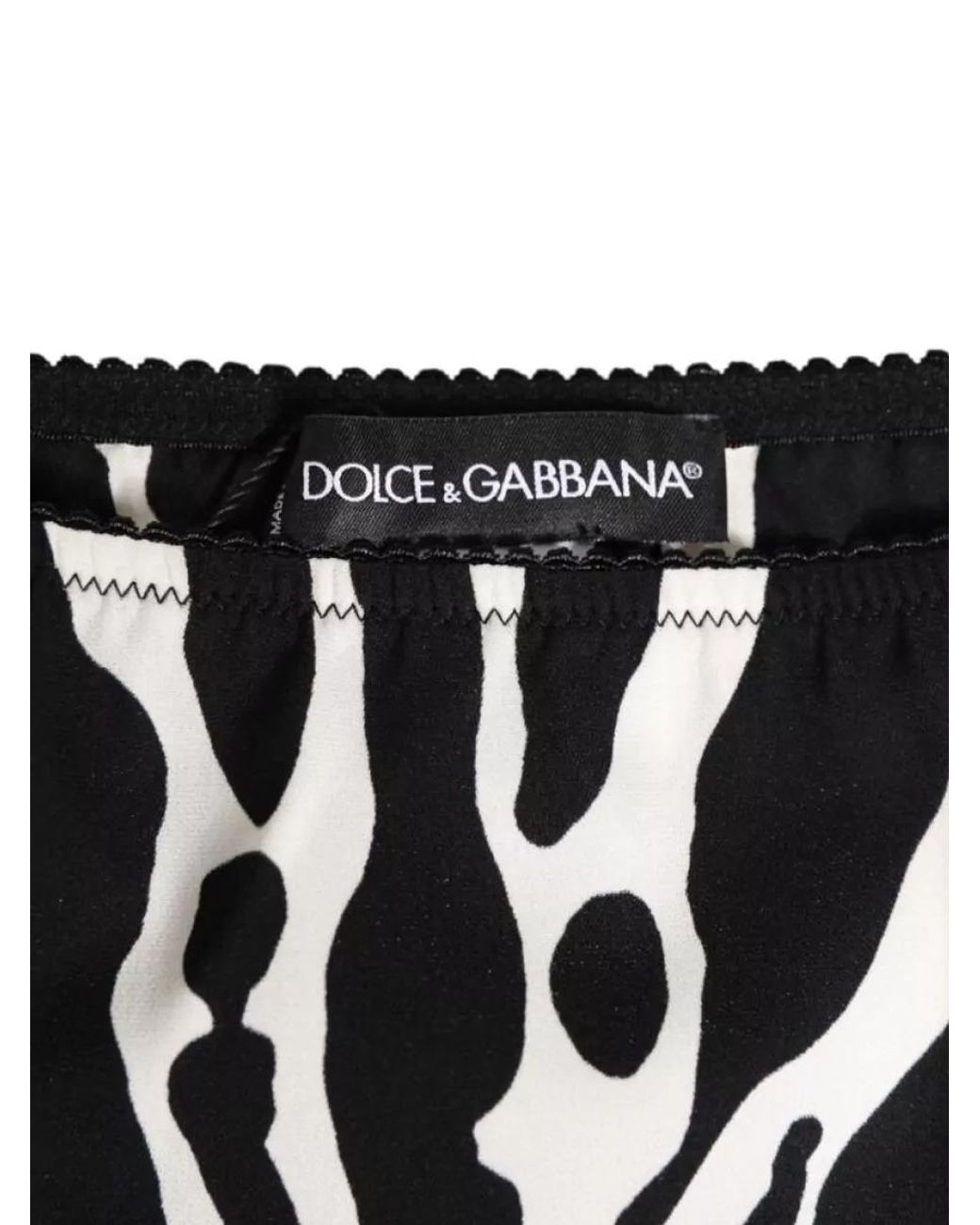 Dolce & Gabbana Black Silk Zebra Print Briefs