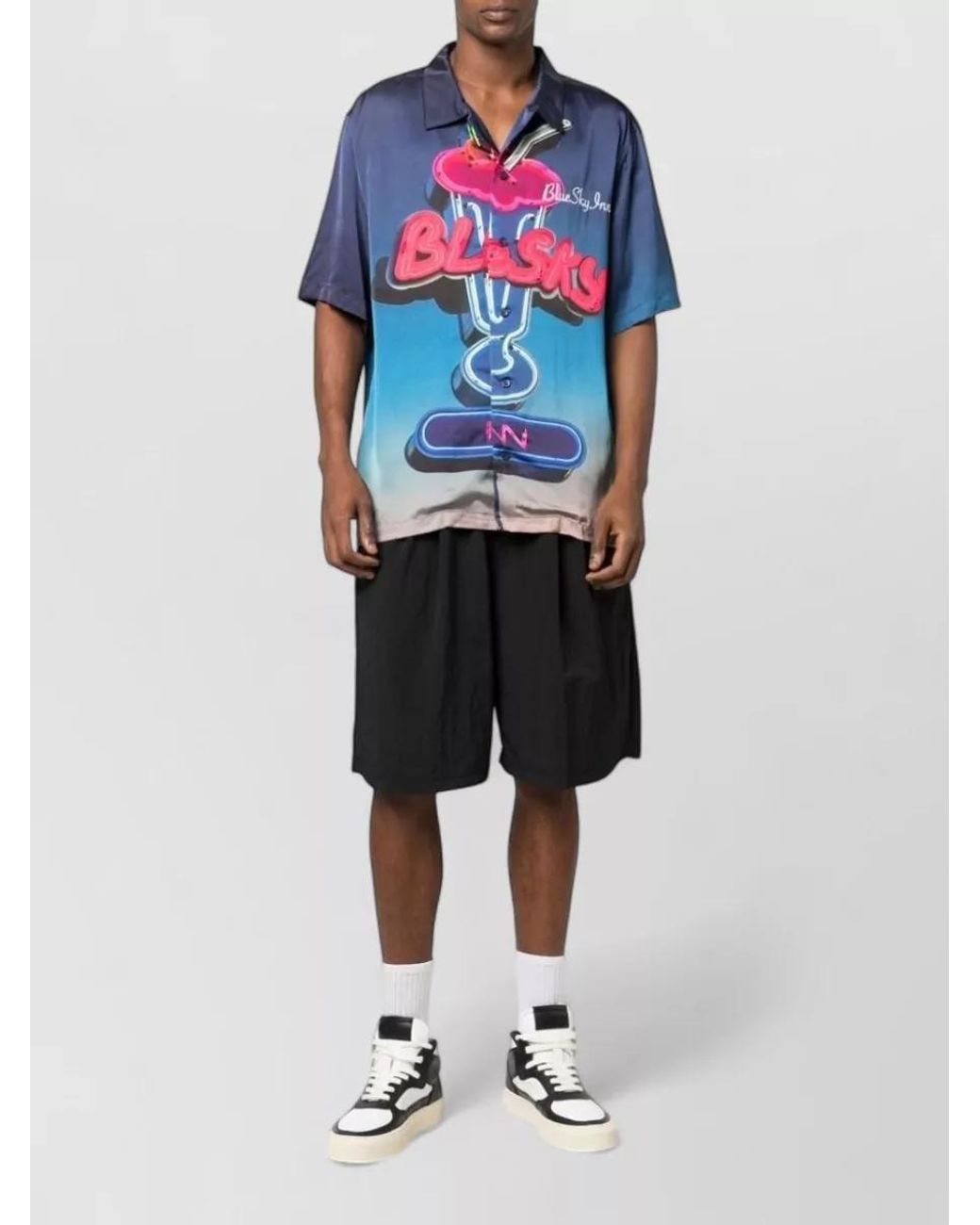 BLUE SKY INN Blue Graphic-Print Short-Sleeve Shirt for men