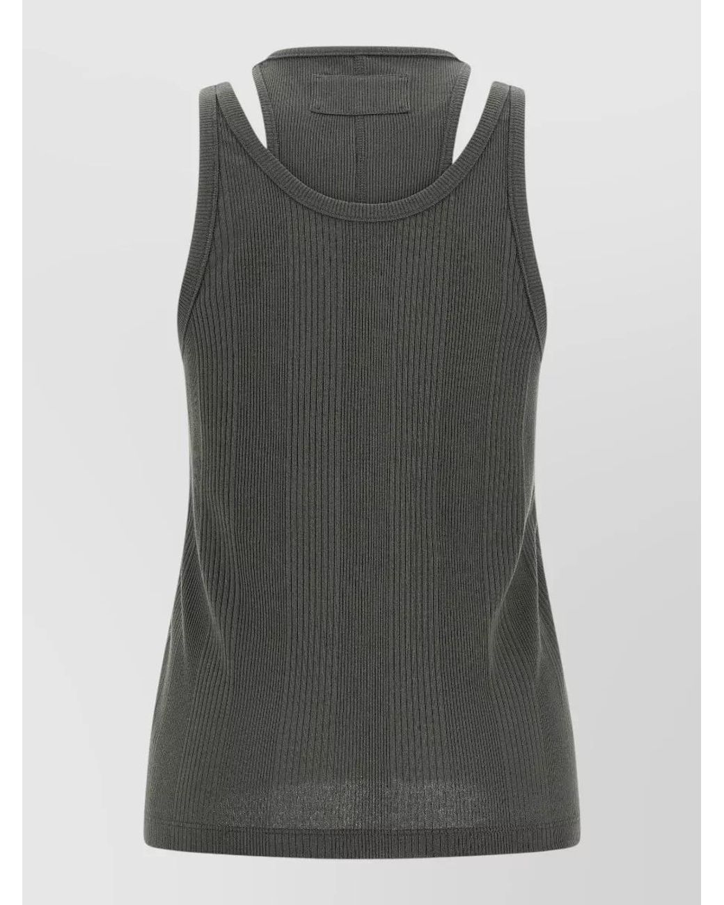 ARMARIUM Gray Ribbed Cotton Sleeveless Tank Top Set