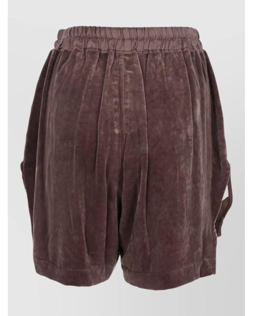 Rick Owens Brown Silk-Blend Shorts