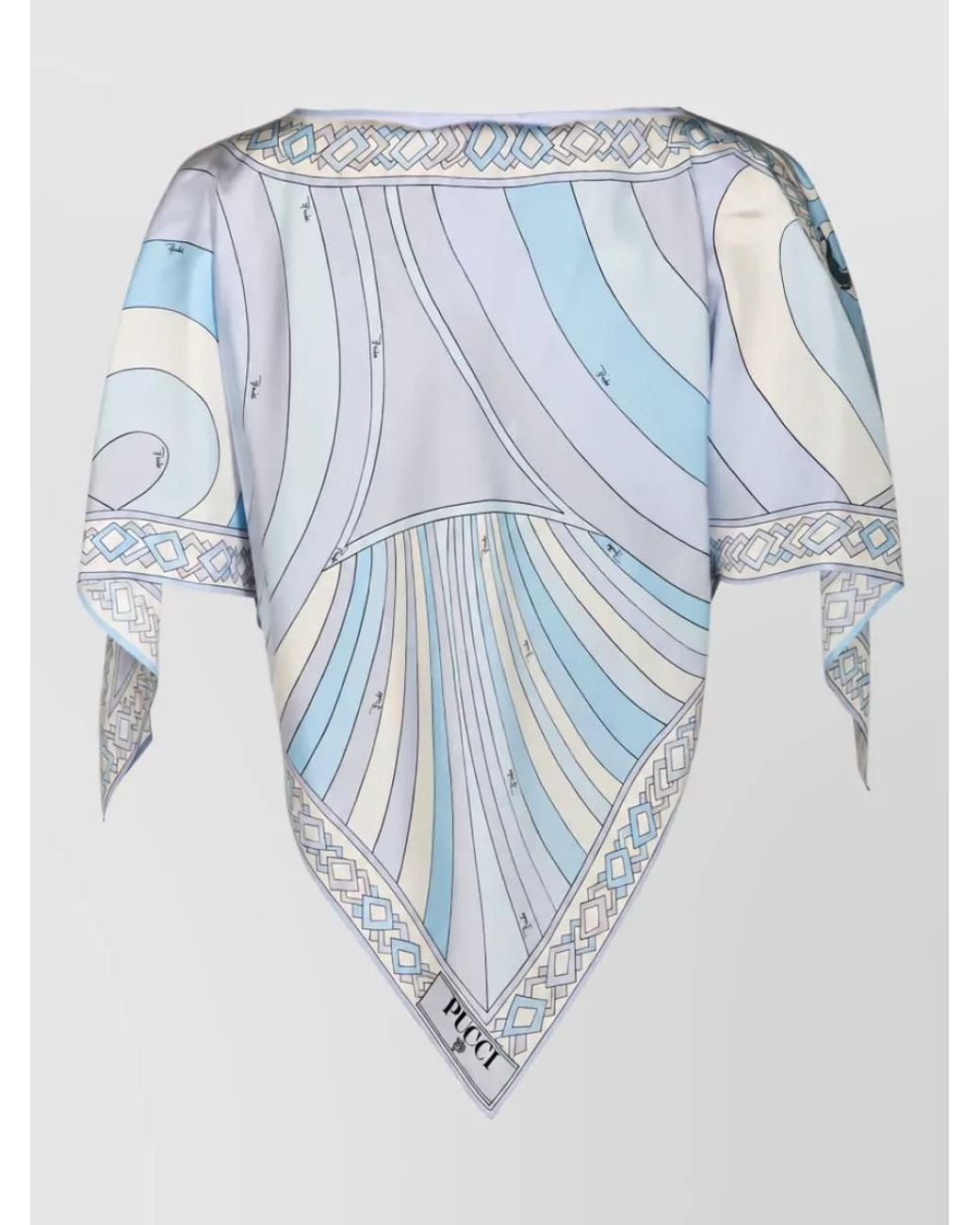 Emilio Pucci Blue Silk Printed Blouse