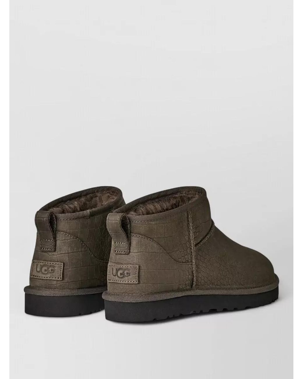 Ugg Brown Leather Classic Ultra Mini Ankle Boots for men