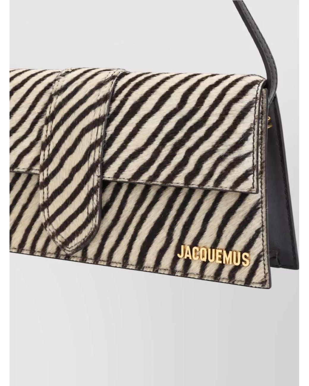 Jacquemus White Le Bambino Long Calf Hair Clutch Bag