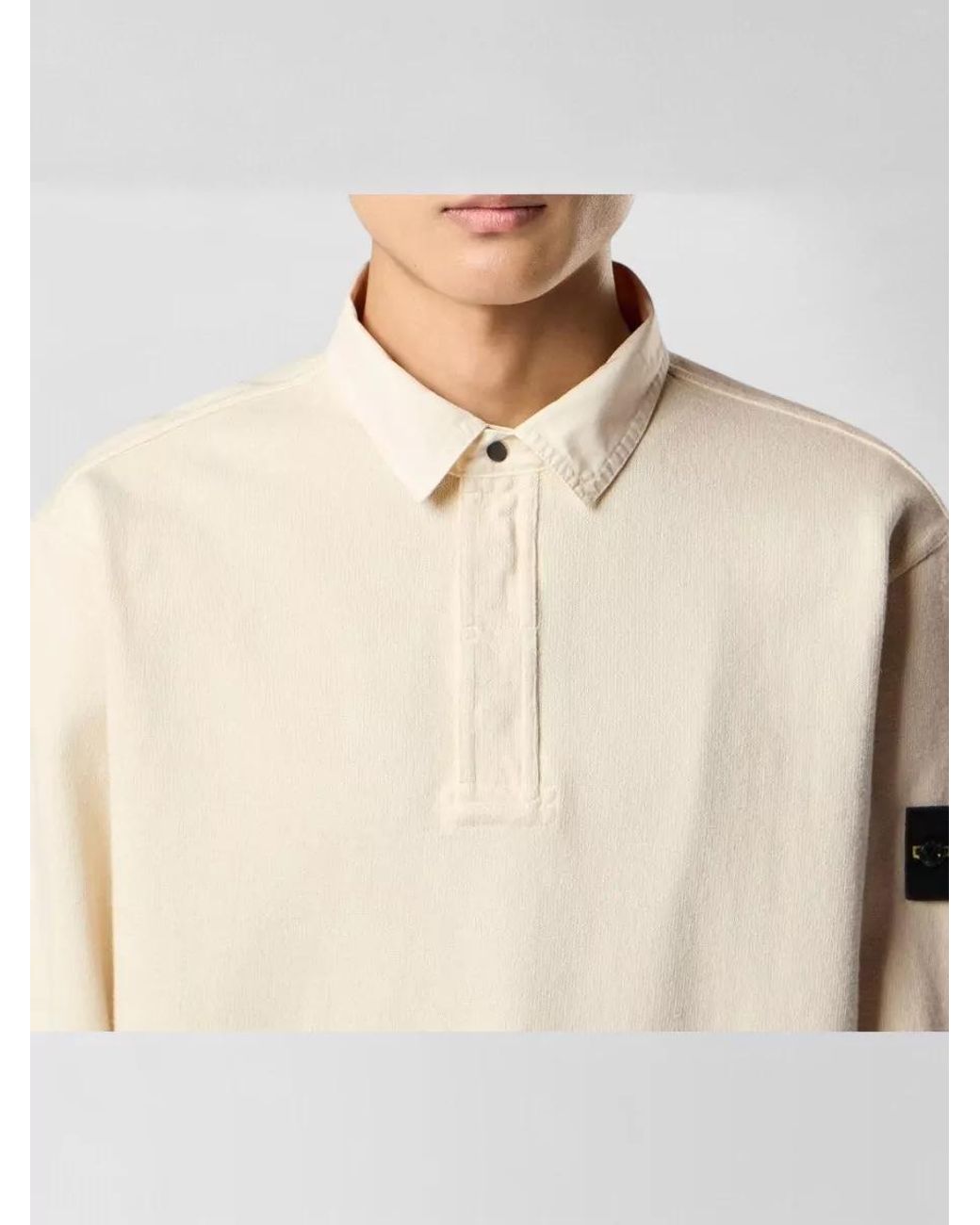 Stone Island Natural Cotton Long-Sleeve Polo Shirt for men