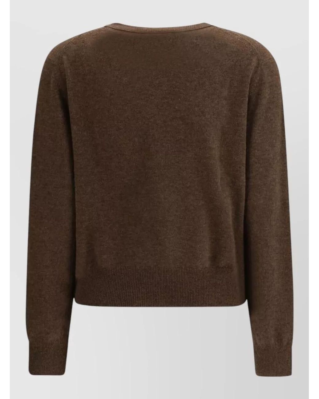 Lisa Yang Brown Cashmere Fine-Knit Sweater