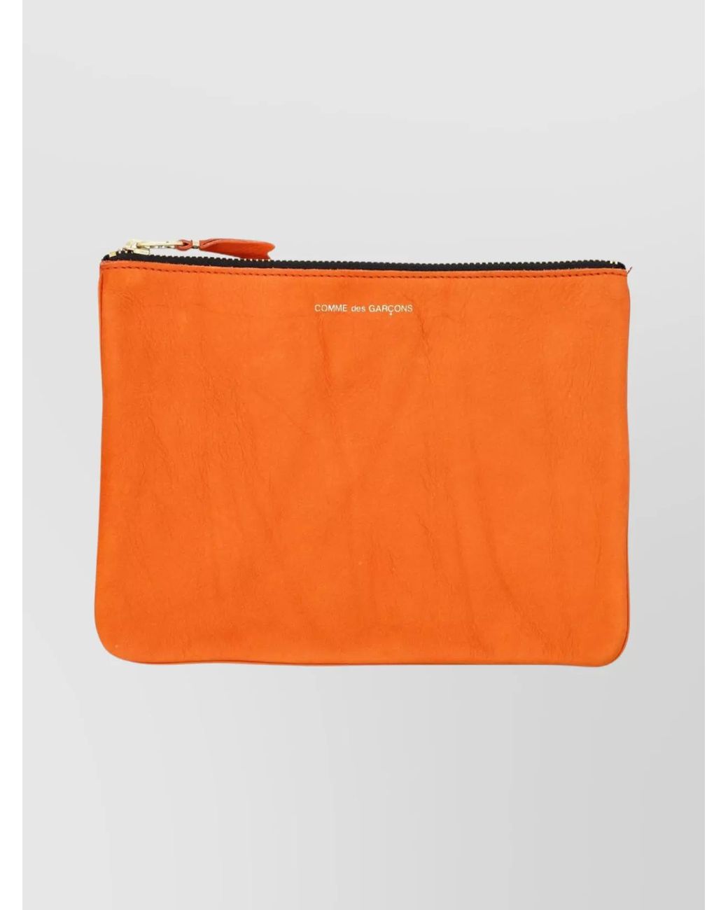Comme des Garçons Orange Leather Textured Pouch
