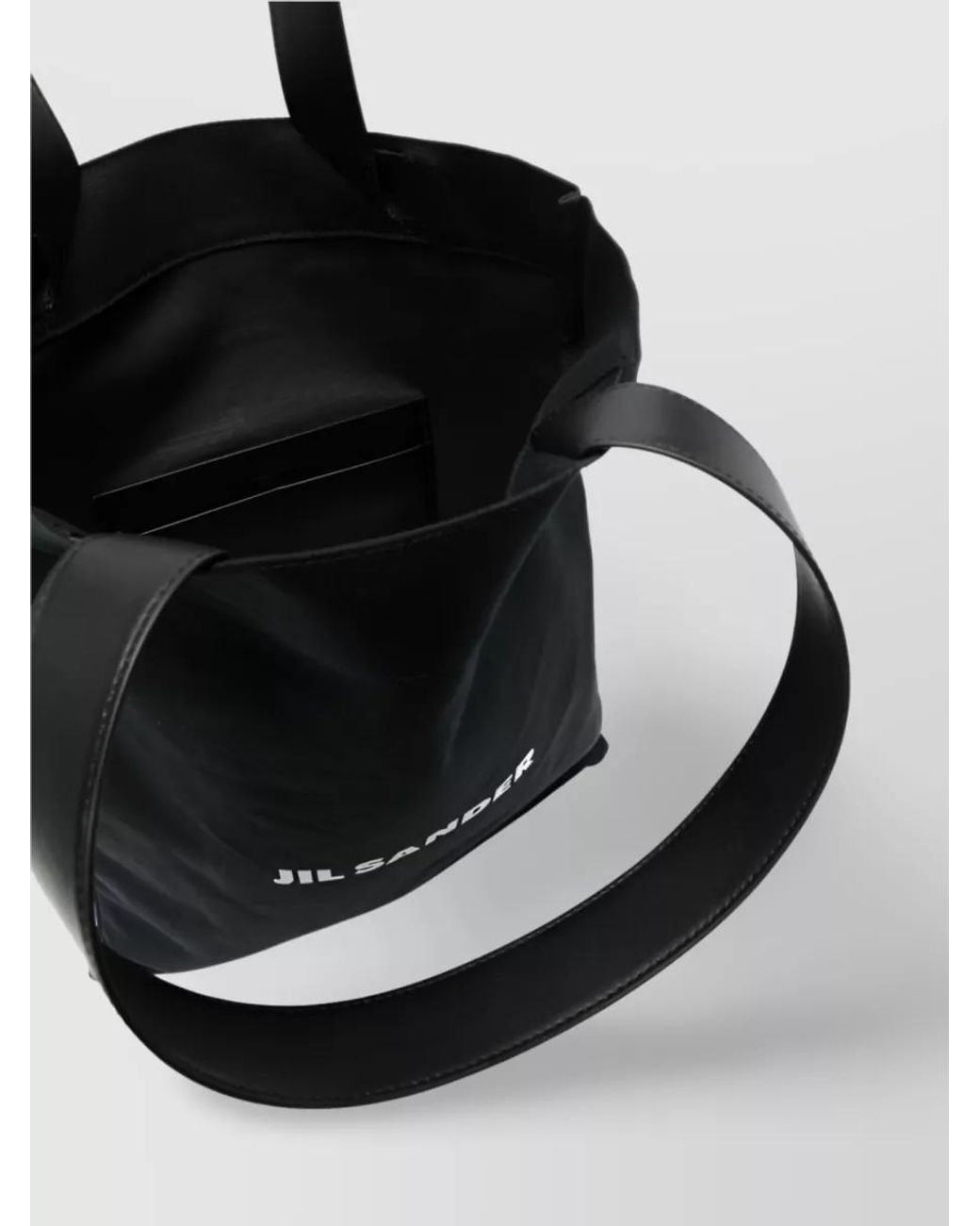 Jil Sander Black Linen Blend Medium Logo-Print Tote Bag for men