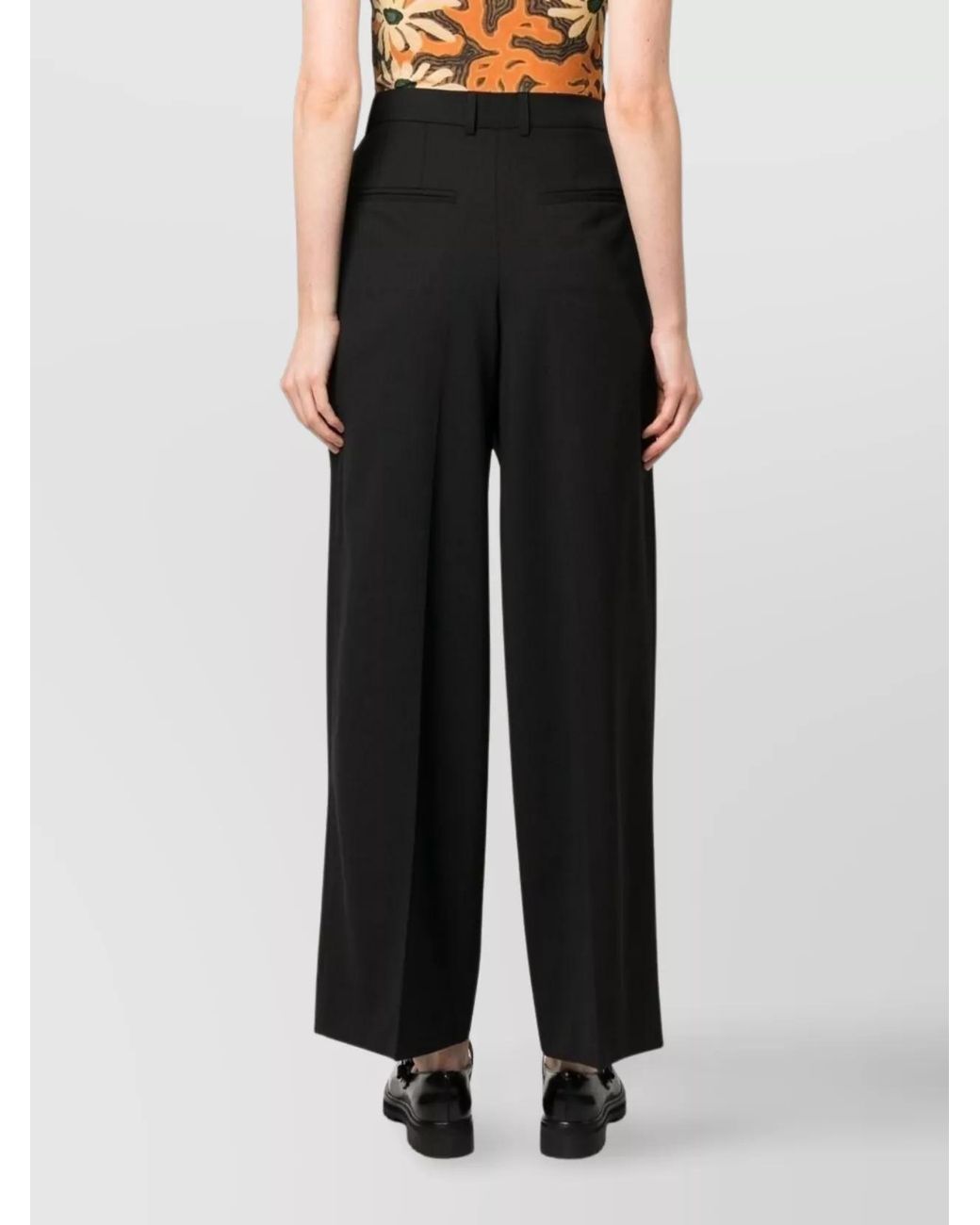AZ FACTORY Black Virgin Wool High-Rise Pleated Wide-Leg Trousers