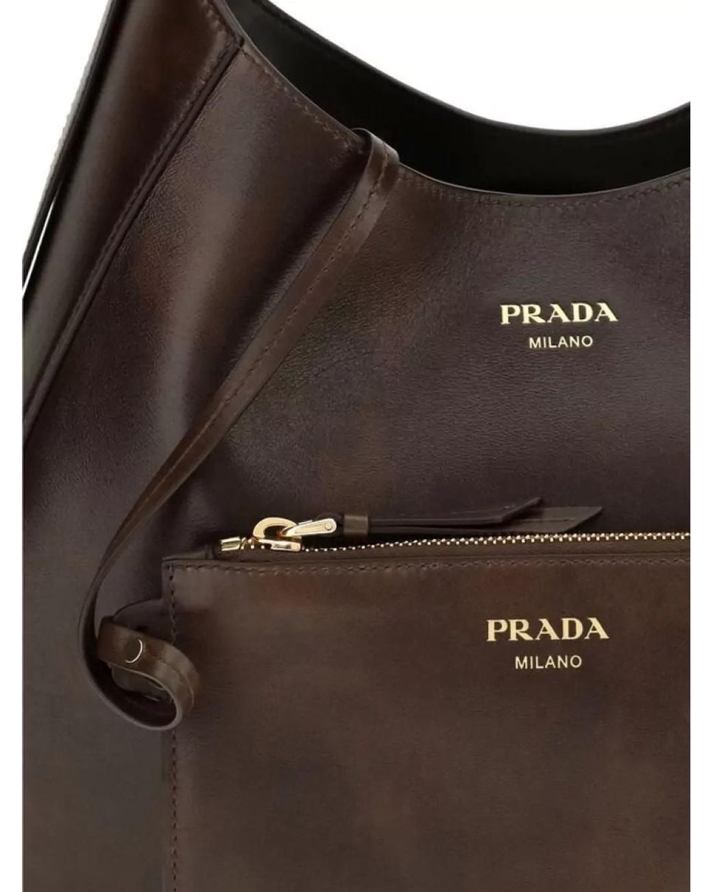 Prada Brown Medium Leather Tote Bag