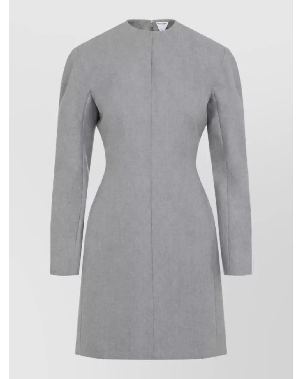 Bottega Veneta Gray Wool Long-Sleeve Mini Dress