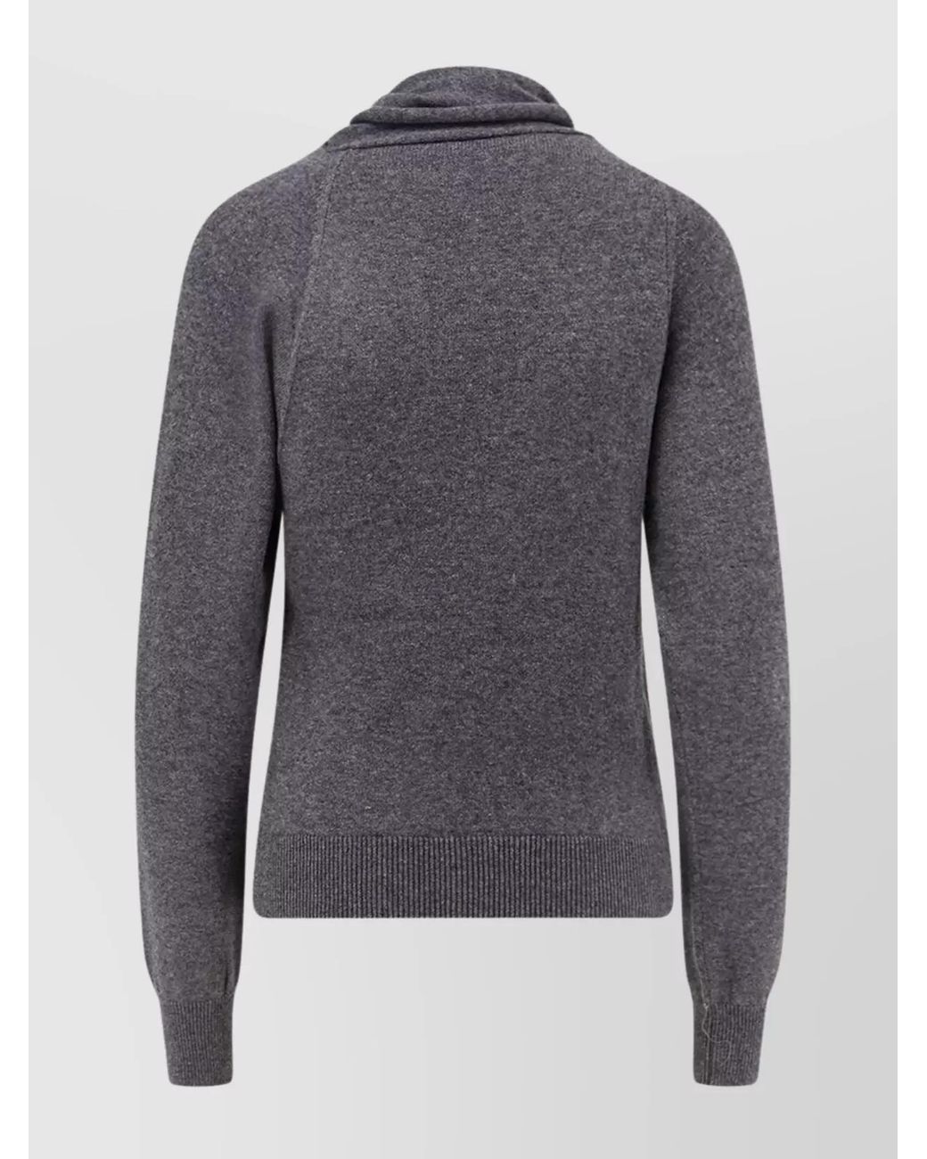 Tom Ford Blue Cashmere Blend Draped Turtleneck Jumper