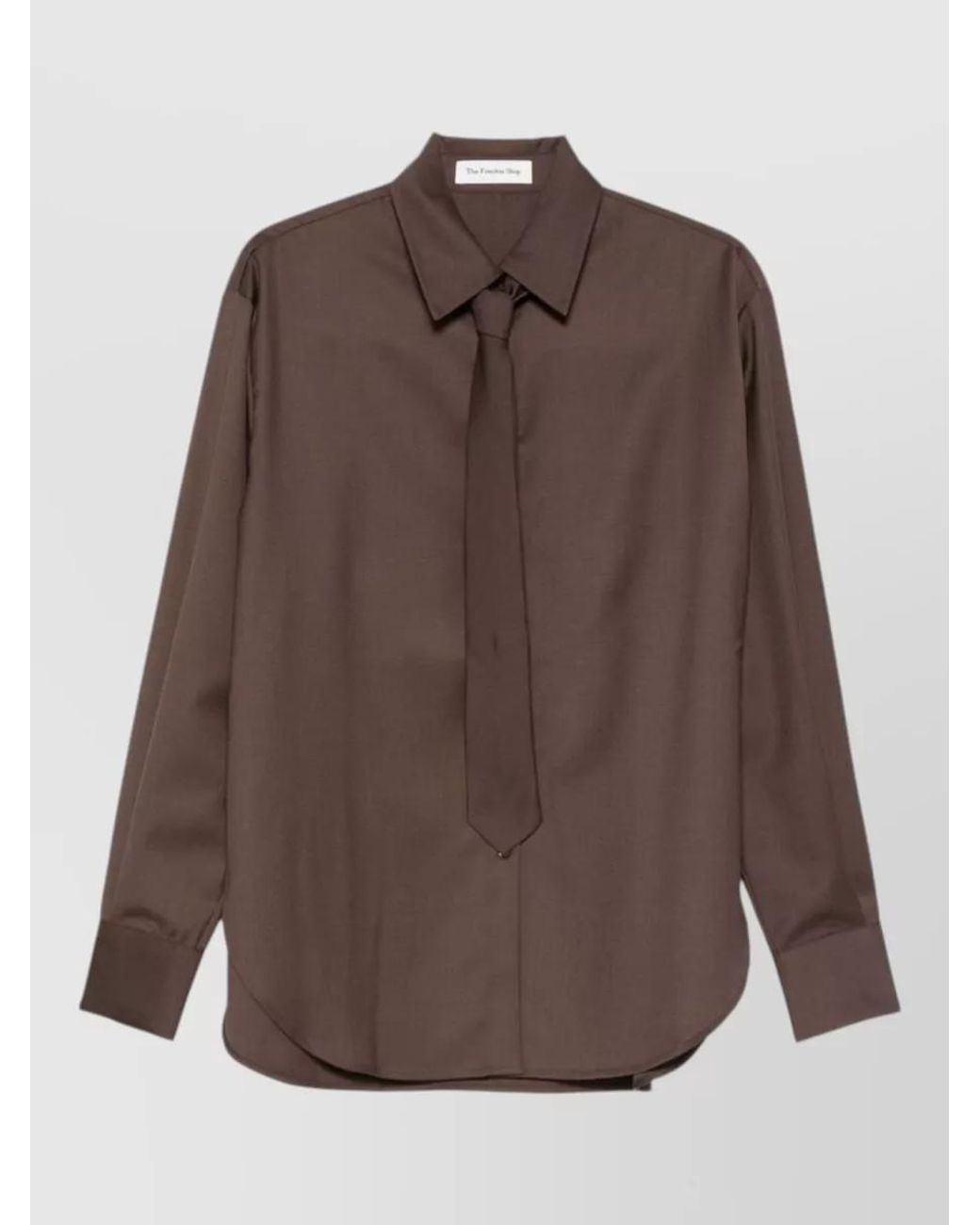 Frankie Shop Brown Tie Neck Shirt