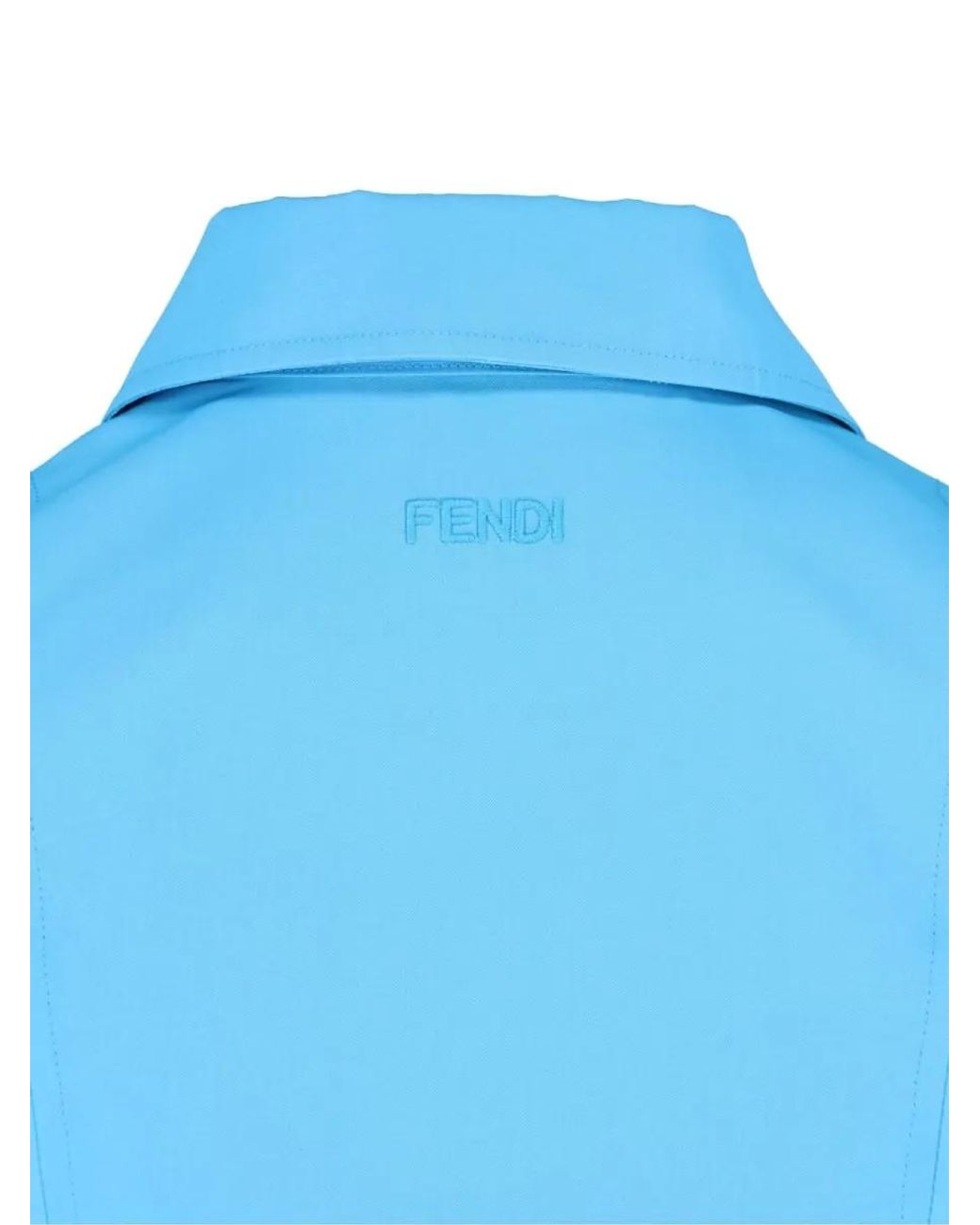Fendi Blue Viscose Mini Shirt Dress