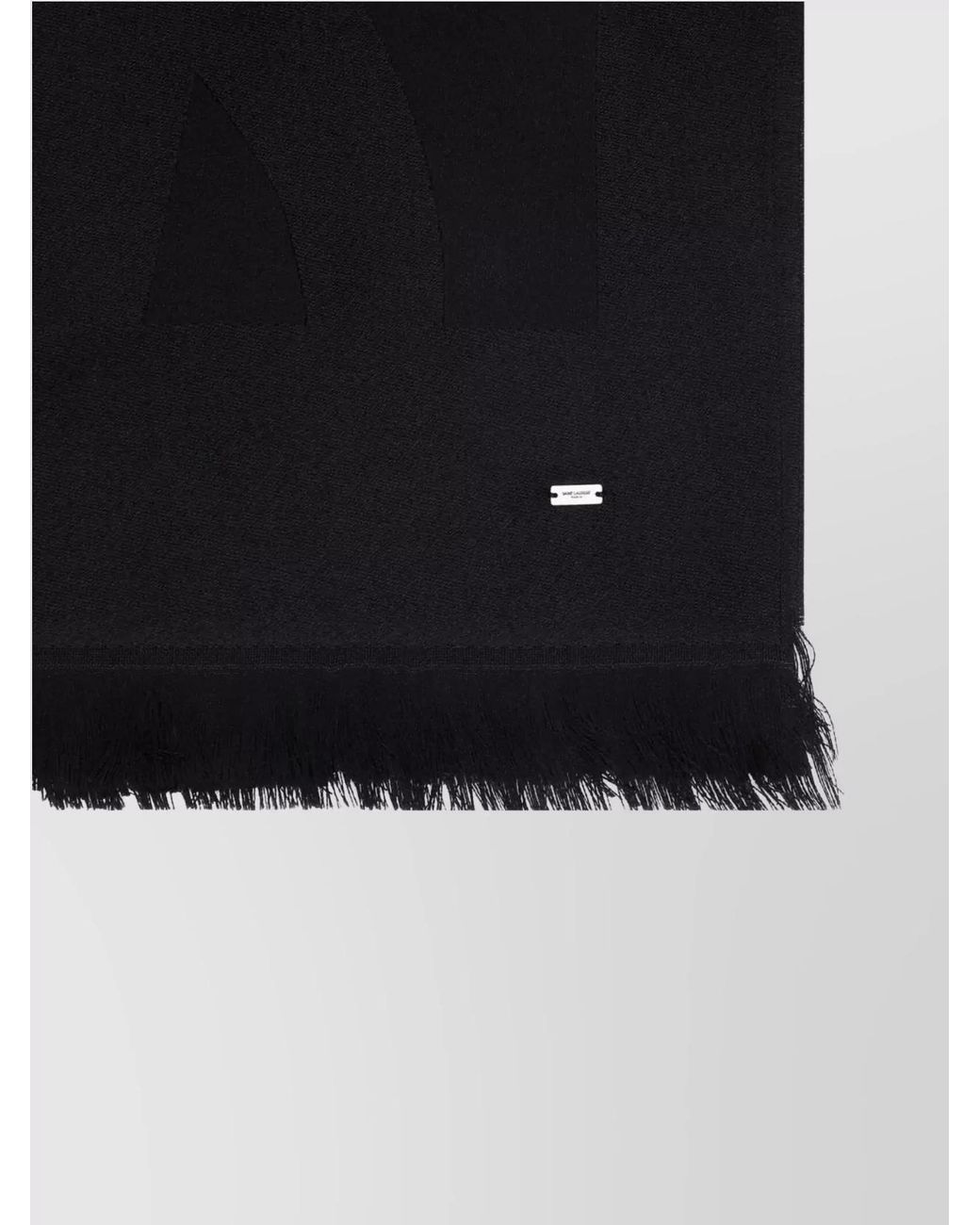 Saint Laurent Black Wool Jacquard Logo Scarf
