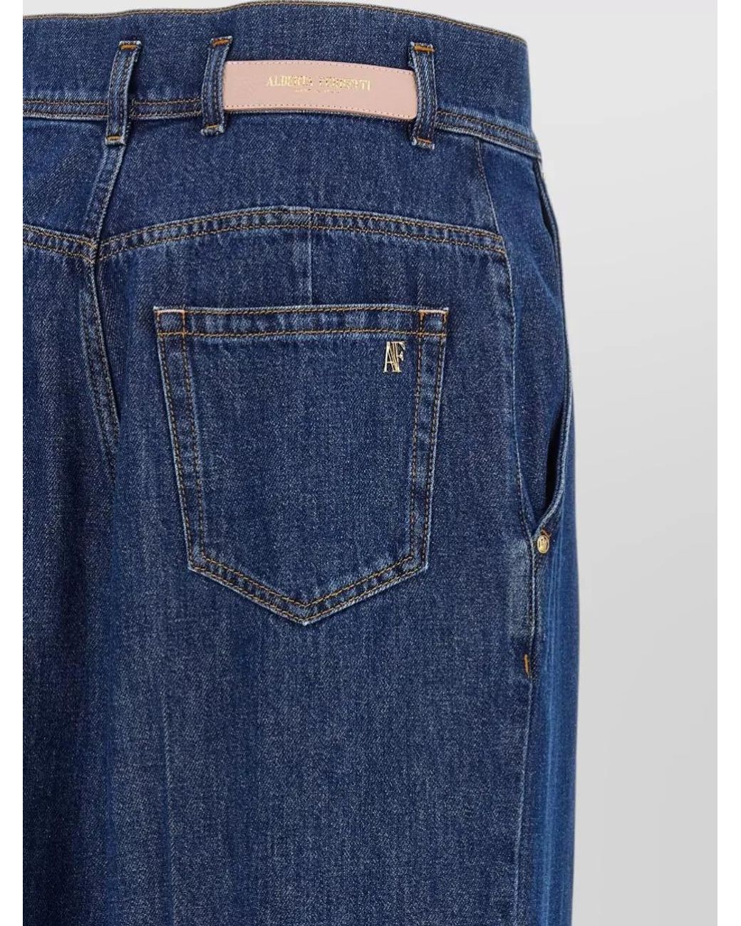 Alberta Ferretti Blue Denim Straight-Leg Jeans