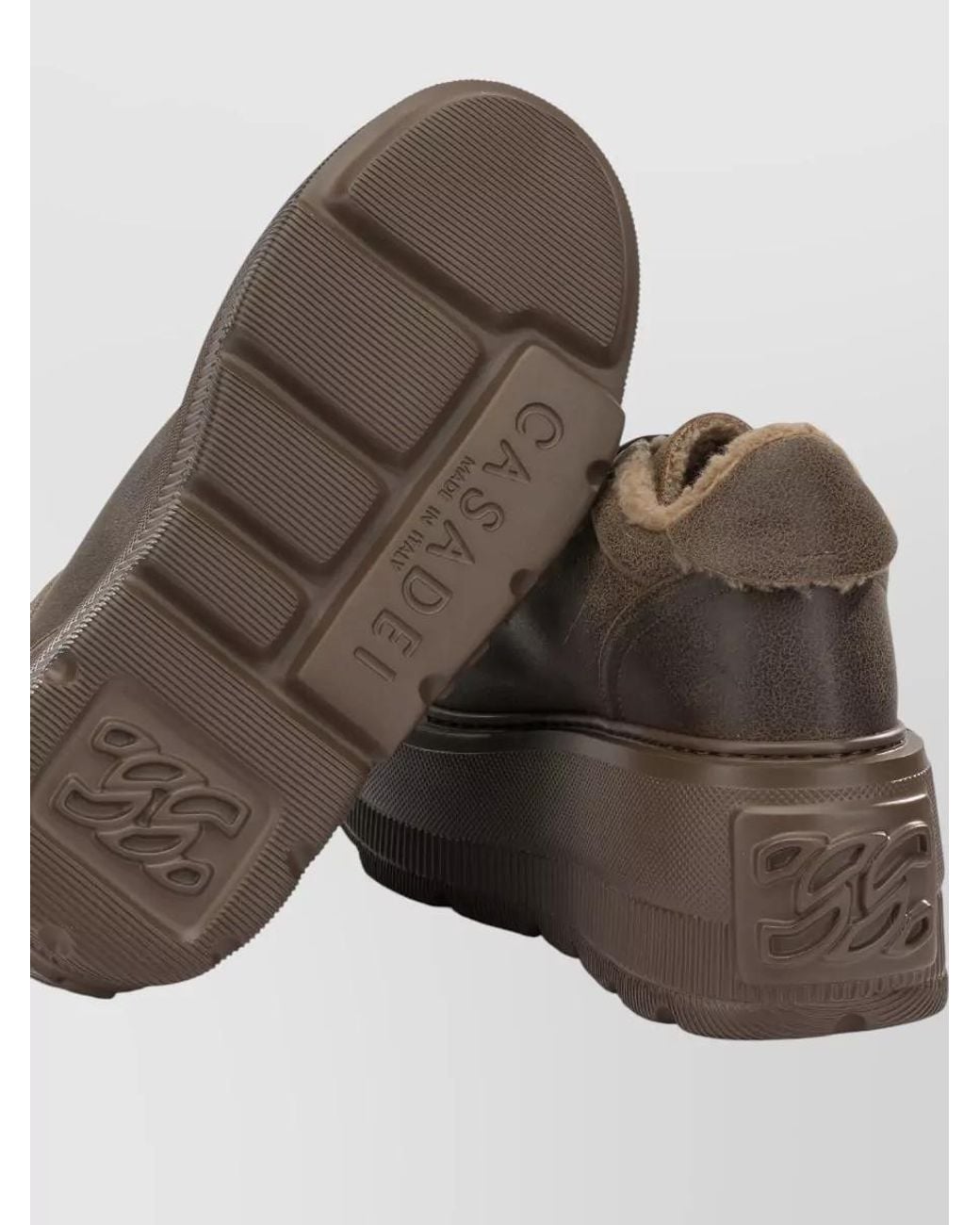 Casadei Brown Lace-Up Sneakers