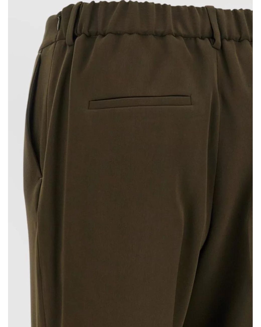 Alberto Biani Green Straight-Leg Crepe Trousers