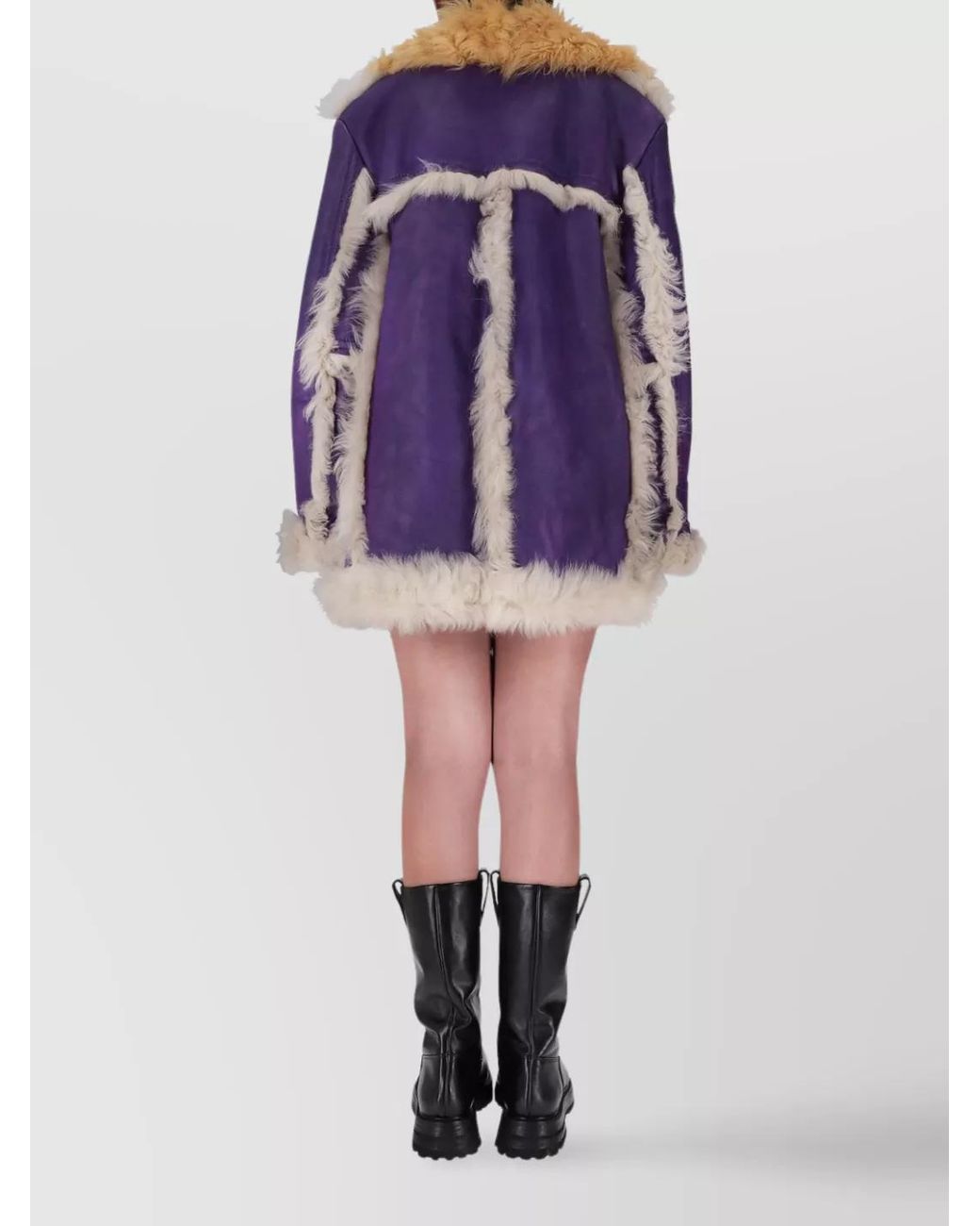 Prada Black Fur-Trimmed Coat