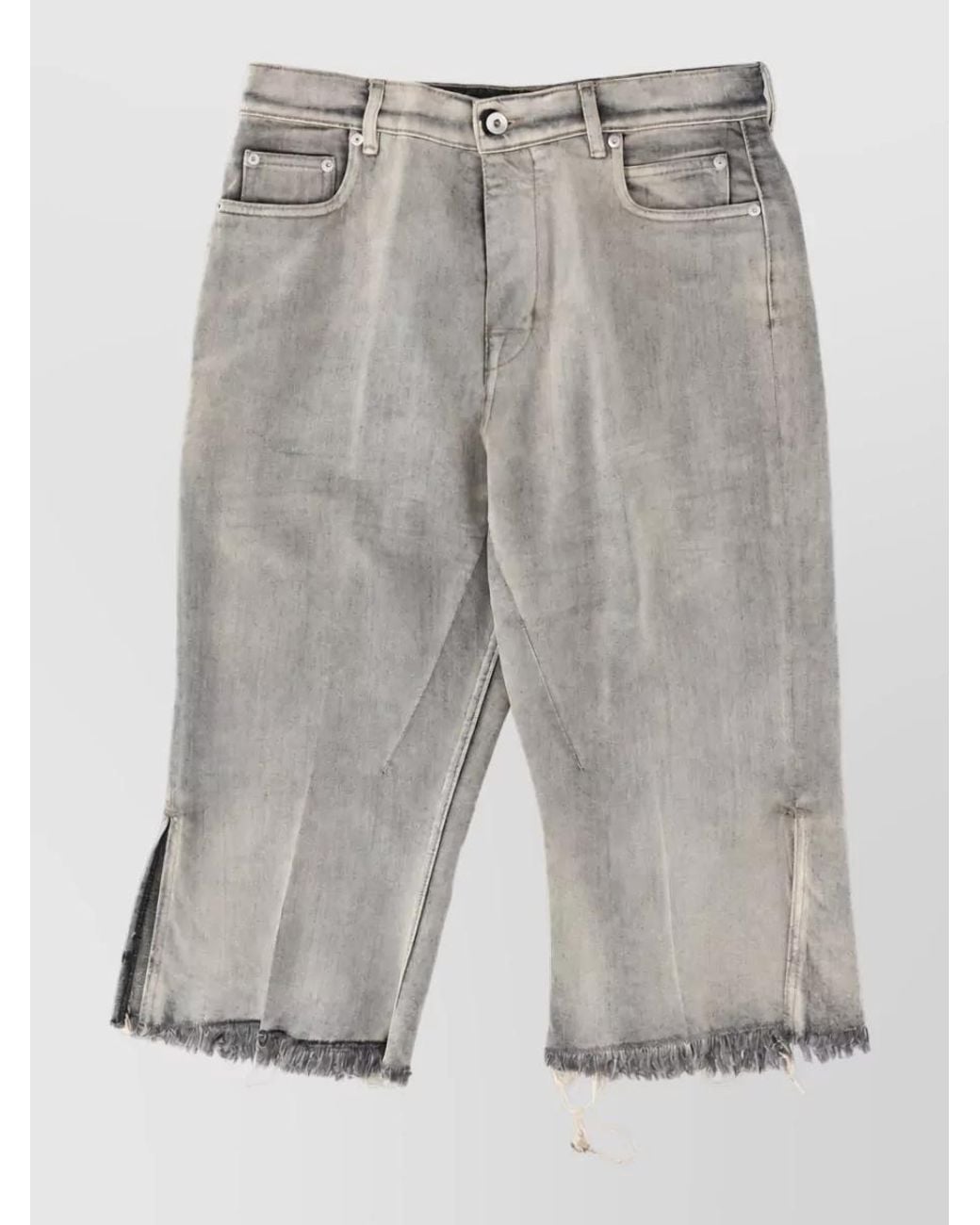 Rick Owens Gray Denim Cropped Jeans for men