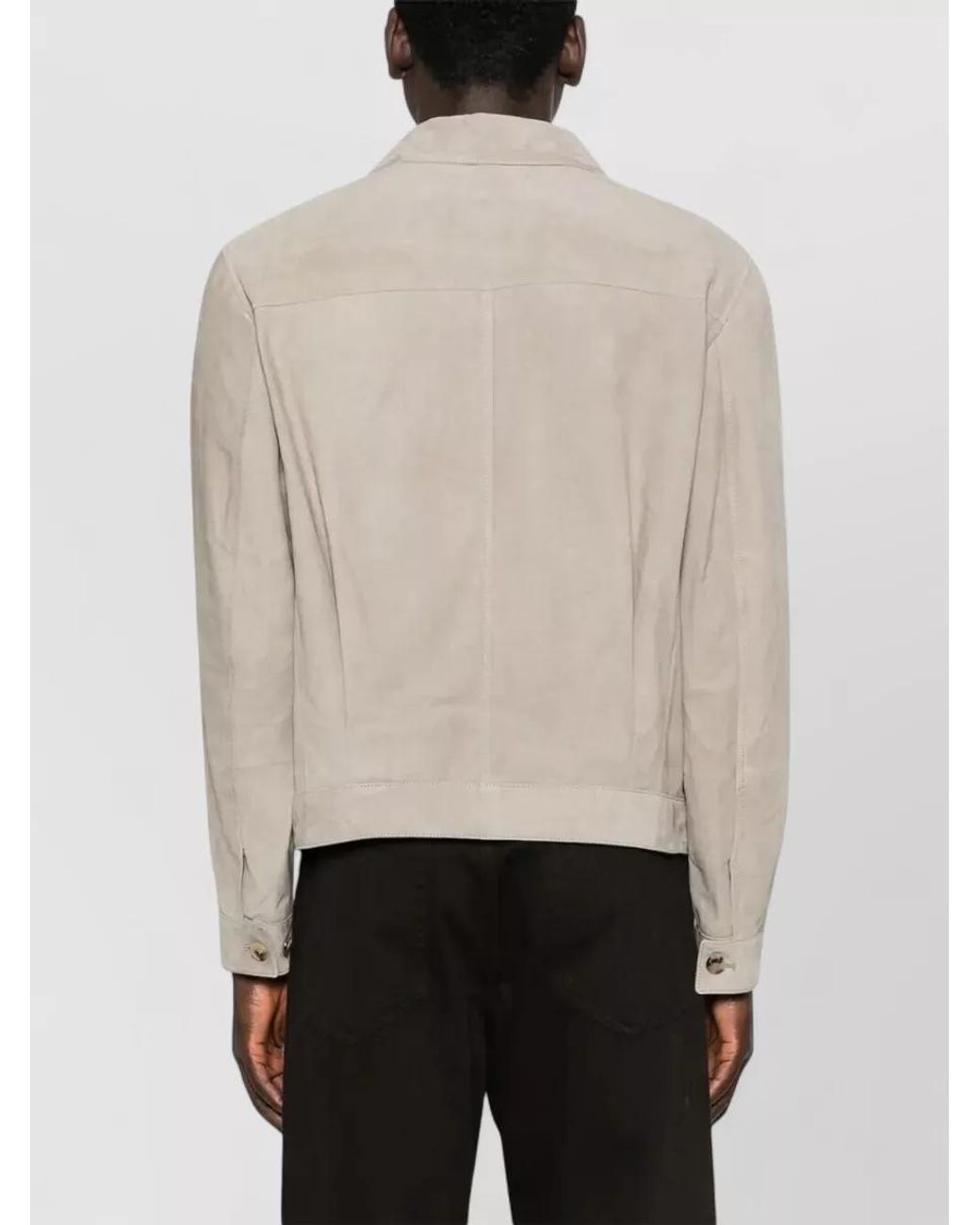 Brunello Cucinelli Natural Suede Shirt Jacket for men