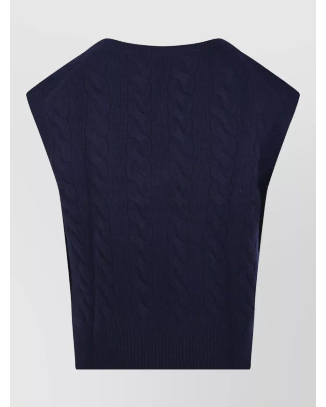 Ralph Lauren Blue Wool Cashmere Sleeveless Knitted Top